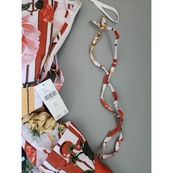 NWT Anthropologie Maeve Strapless Belted A-Line Floral Midi Dress Sz XS #9M405 - Picture 8 of 13